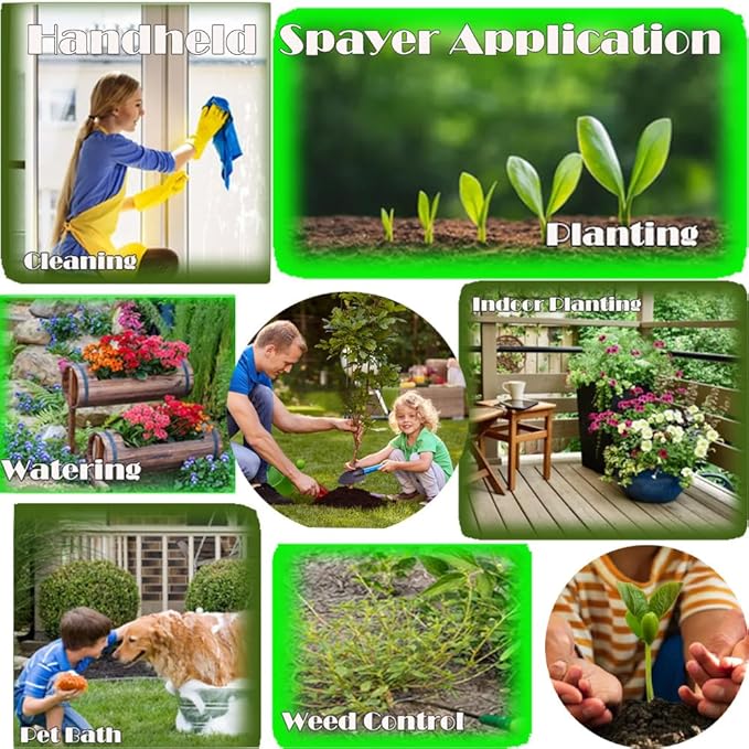 2 Pack Pump sprayers in Lawn and Garden,1/2 Gallon Handheld Garden Pump Sprayer (Orange-2PCS)