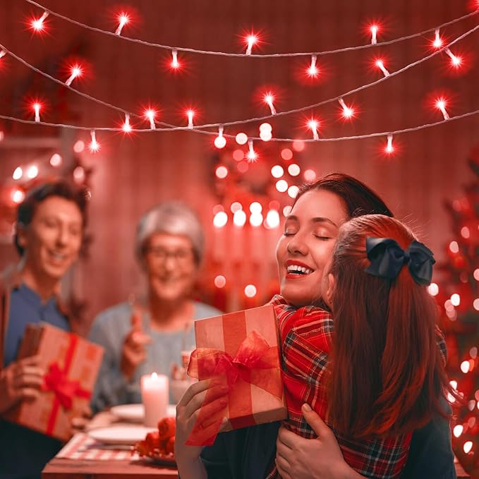 165FT 500 LED Christmas Lights, Plug in Christmas String Lights with Waterproof, 8 Modes Twinkle Fairy Lights for Xmas Garden Tree Holiday Decorations, Red
