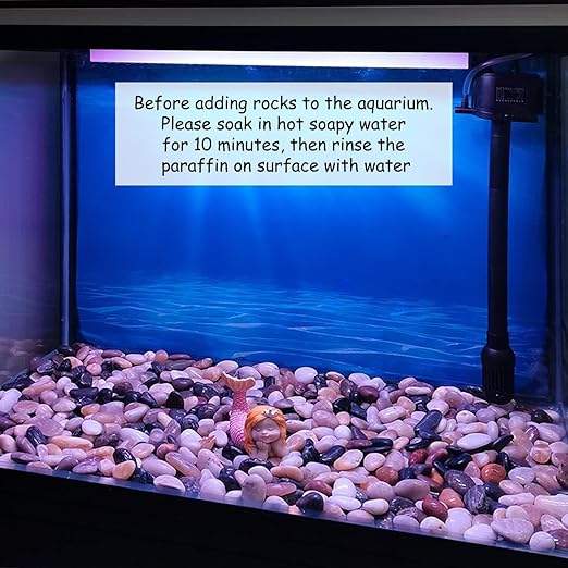 10 lbs Natural Pebbles for Plants, Small Polished Mixed Color River Rocks for Planters, Terrarium, Garden, Vase Fillers,Fish Tank and Outdoor Landscaping Rocks