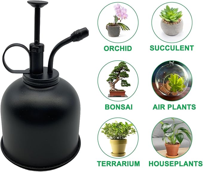 Brass Spray Lianshi can Plant Spay Bottle Inner Flower Spray Mister 300ml/10.56 oz 1pcs/Lot (Black)