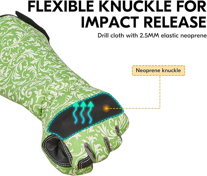 Vgo... 1 Pair Gardening Gloves Ladies,Safety Work Gloves,Long Sleeves Gauntlet,Puncture Proof,Touchscreen(Size S,Green,AL6608-FM)