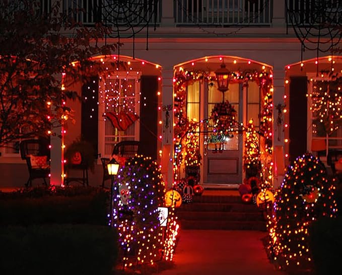 kemooie 500 LED Outdoor Fairy String Lights, 164 FT 8 Lighting Mode Plug in String Waterproof Light, for Outdoor Birthday Christmas Wedding Party Garden Balcony Decor (Orange)