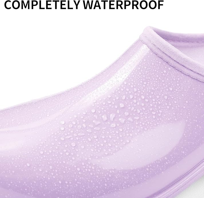 DKSUKO Waterproof Garden Shoe for Women Outdoor Slip-On Rain Boots Short Ankle Work Shoes and Garden Clogs with Comfort Insole