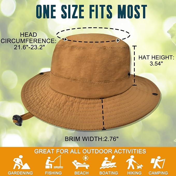Sun Hats for Men Women Fishing Hat UPF 50+ Quick Dry Foldable Bucket Hat Adjustable Safari Hat for Beach Hiking