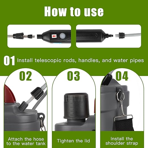 2 Gallon Battery Powered Garden Sprayer Pump Sprayer with USB Rechargeable Handle, Retractable Wand, Adjustable Strap Electric Weed Sprayer for Lawn, Garden, Yard