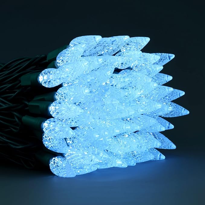 YULETIME Cool White One-Piece C6 Strawberry Christmas Lights 140 Count 71 Feet, 2 Sets 70 LED 35.5 ft High Waterproof UL Certified String Light (Cool White)