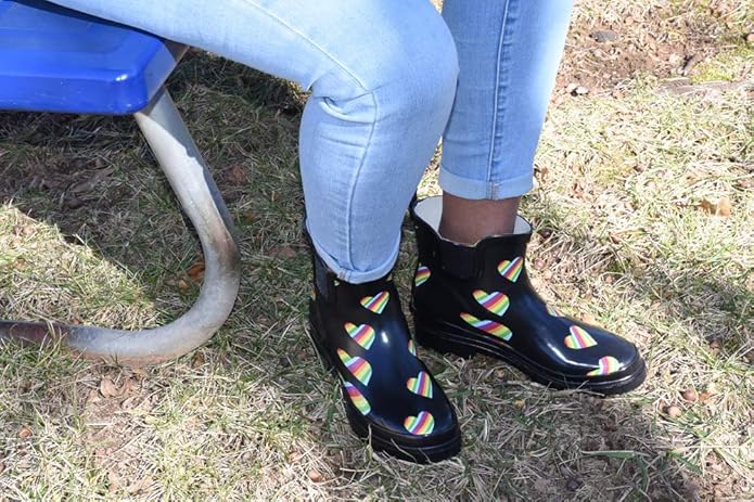 NORTY - Womens Ankle Rain Boots - Ladies Waterproof Winter Spring Garden Boot runs ½ size large