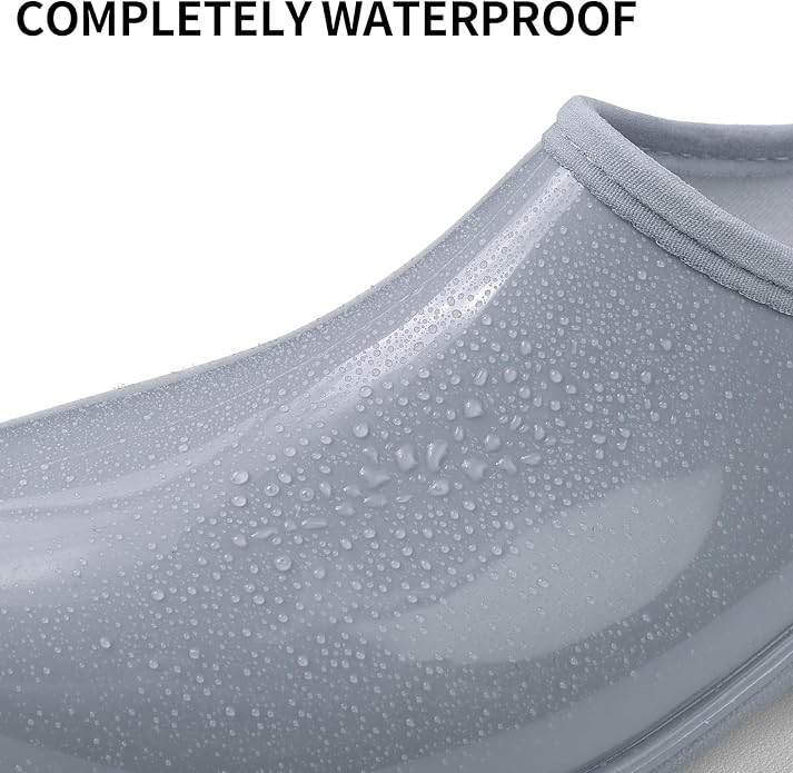 DKSUKO Waterproof Garden Shoe for Women Outdoor Slip-On Rain Boots Short Ankle Work Shoes and Garden Clogs with Comfort Insole
