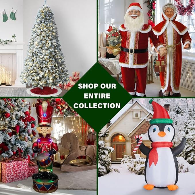 Fraser Hill Farm 5.0-Foot Snowy Pine Flocked Slim Christmas Tree, No Lights, FFSN050-0SN