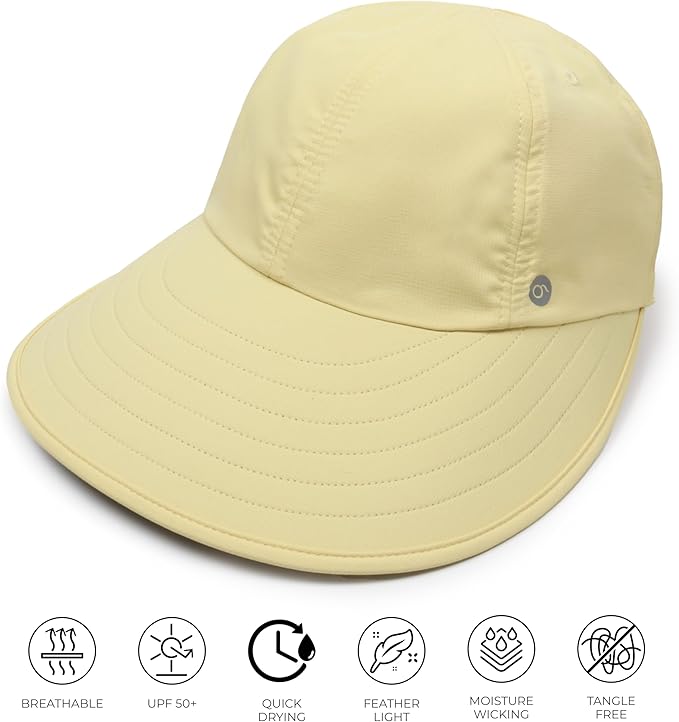 Ponyflo Sunblocker Wide Brim Hat - Oprah Awards Best Sun Hat - UV 50 Protection - Ponytail Sunhat for Women