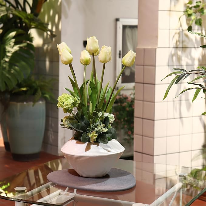 Elfcool Quick Dry Absorbent Flower Pot Saucer Dirp Tray Diatomaceous Earth Mat for Indoor Outdoor Plants (12''-Dark Grey-2pack)