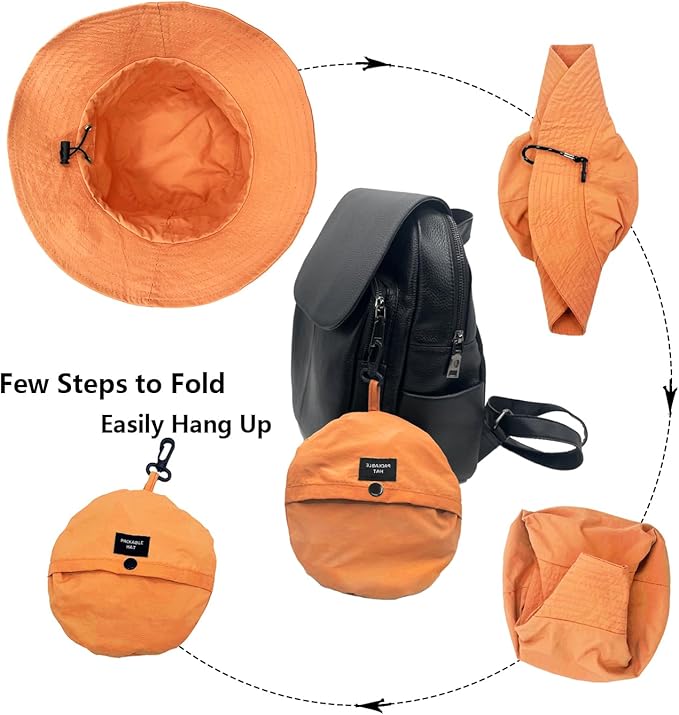 woogwin Waterproof Bucket Rain Hat with Chin Strap Quick Dry Packable Boonie Sun Hat Safari Hat UV Protection