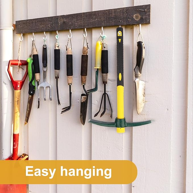 2 Packs 15 Inch Gardening Pickaxe, Forged Steel Mattock Hoe, Dual Head Mattock Weeding Hoe for Cultivating Garden, Yard, Planting, Prospecting, Camping