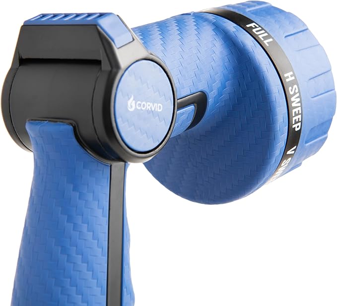 20-Pack Corvid Heavy Duty 8-Pattern Garden Hose Nozzle with Thumb Control, Adjustable High-Pressure Watering Spray Nozzle with Ergonomic Handle - Perfect for Lawn & Garden, Car Wash, Pet Cleaning