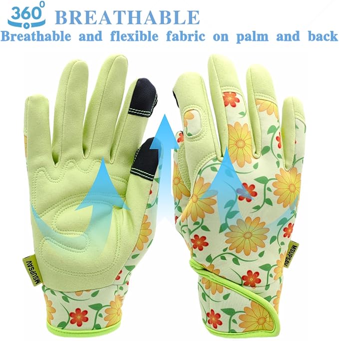 Thorn Proof&Puncture Resistant Gardening Gloves with Grip,Garden Glove for Women, Leather Yard Work Gifts