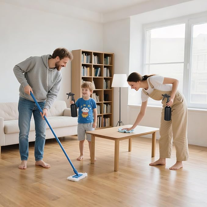 3-Pack Black Spray Bottles 34oz Opaque Heavy Duty Sprayer with Adjustable Nozzle, Leak-resistant Dark Spray Bottle for Cleaning, Garden, Plants, Hair, Pets