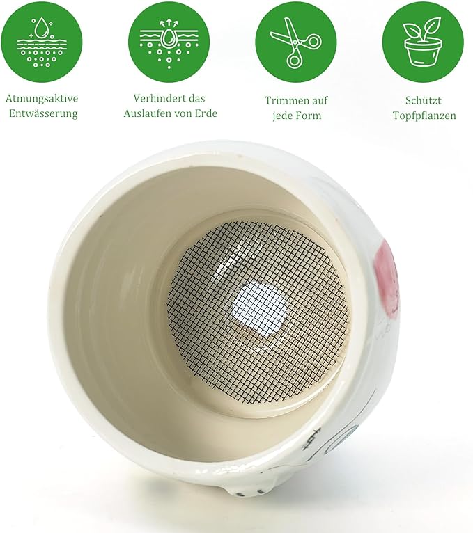 18pcs Flower Pot Hole Mesh Pad, 11.8x7.8 Inch Planter Mesh Drainage Screen, DIY Drainage Netting Pot Bottom Grid Mat Keep Soil from Flowing Away