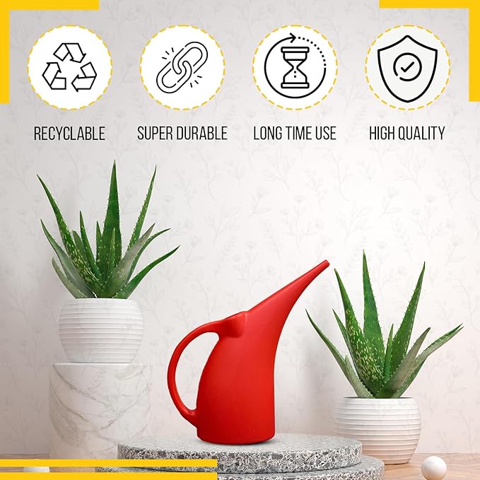 KP KOOL PRODUCTS (1 Pack) 1/2 Gallon Mini Watering can for Outdoor Plants Flower BPA Free (Red)