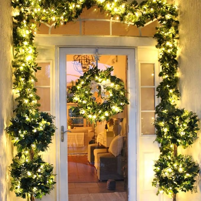 Toodour Christmas Lights Outdoor, 213ft 600 LED String Lights, Timer, Waterproof 8 Modes Outdoor Christmas String Light - Twinkle Light for Tree Home Garden Yard Wedding Party Xmas Decor(Warm White)