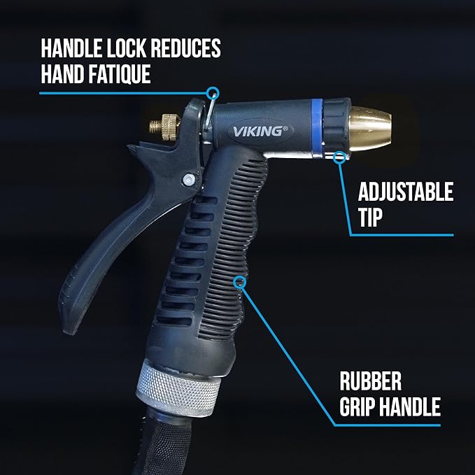 VIKING Hose Nozzle, Garden Hose Nozzle, Adjustable and Heavy Duty for Washing Car, Watering Plants, Washing Pets, and Home Use, 2 Pack