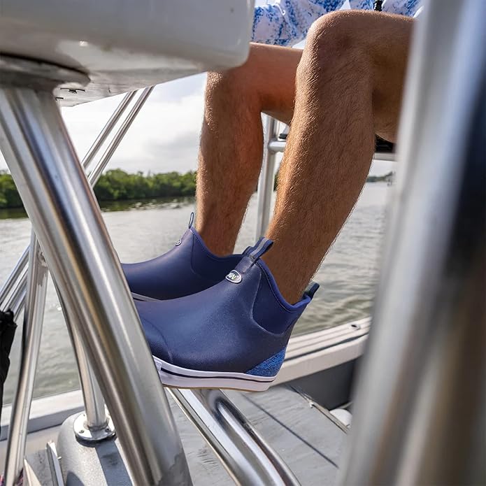 WTW Unisex Rain Boots for Men and Women Waterproof Rubber Fishing Deck Boots Neoprene Boots Slip on Ankle Garden Shoes