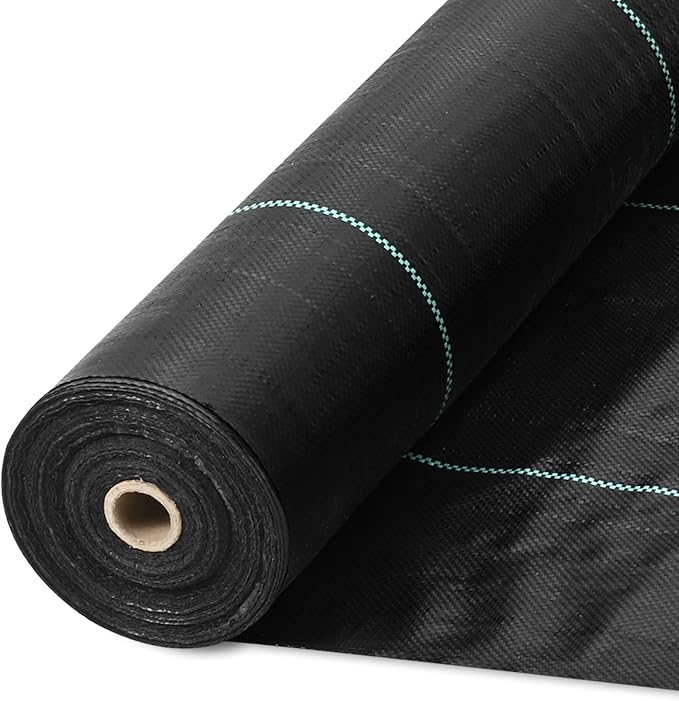 VEVOR 3FTx250FT Premium Heavy Duty Weed Barrier Landscape Fabric, 5OZ Woven Geotextile Fabric Under Gravel, High Permeability for Weed Blocker Weed Mat, Driveway Fabric, Weed Control Garden Cloth