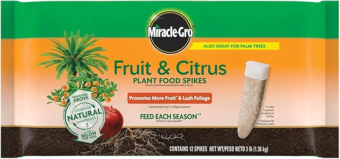 Miracle-Gro Fruit & Citrus Plant Food Spikes, 12 Spikes (2-Pack)