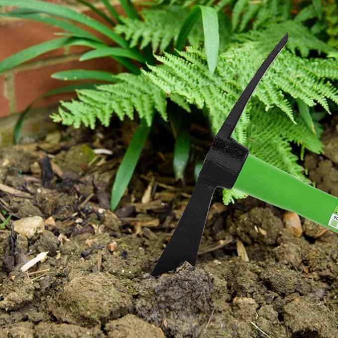 WilFiks Cutter Mattock, 15" Heavy Duty Pick Axe with Forged Heat Treated Steel Blades, Adze Hoe for Weeding, Prying and Chopping, Digging Tool with Anti-Slip Grip, Ergonomic Shock Reduction Handle