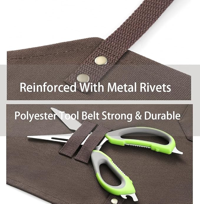 No-Tie Canvas Apron Heavy-Duty 16OZ Work Apron With Front Pocket Extra Long Straps Adjustable M–XXL (Coffee)