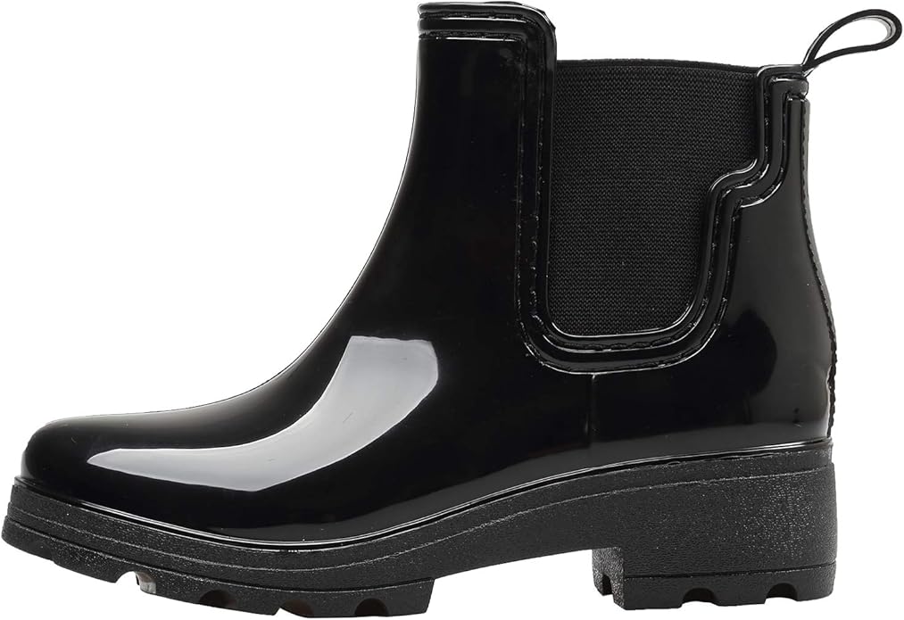 Women's Short Rain Boots Waterproof Slip On Ankle Chelsea Booties