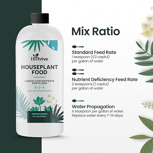 16oz Houseplant Fertilizer, All Purpose Indoor Plant Food - Makes 87+ Gallons, Plant Food for Houseplants - Fiddle Leaf Fig Tree, Pothos & More, 6-2-4 NPK, Concentrated Fertilizer for Indoor Plants
