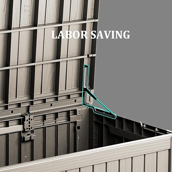 270 Gallon Deck Box, Resin Outdoor Indoor Waterproof Storage Box, Lockable Storage Box With Handle for Patio Furniture - Garden Tools - Swimming Pool Tools UV-Resistant, Brown