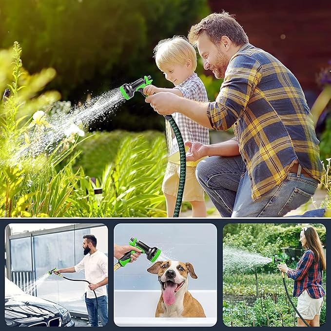 75 ft Expandable Garden Hose - Kink Free Flexible Water Hose 75ft with 10 Pattern Spray Nozzle, 3/4 Solid Brass Connectors, Retractable Latex Core - Lightweight Expanding Hose