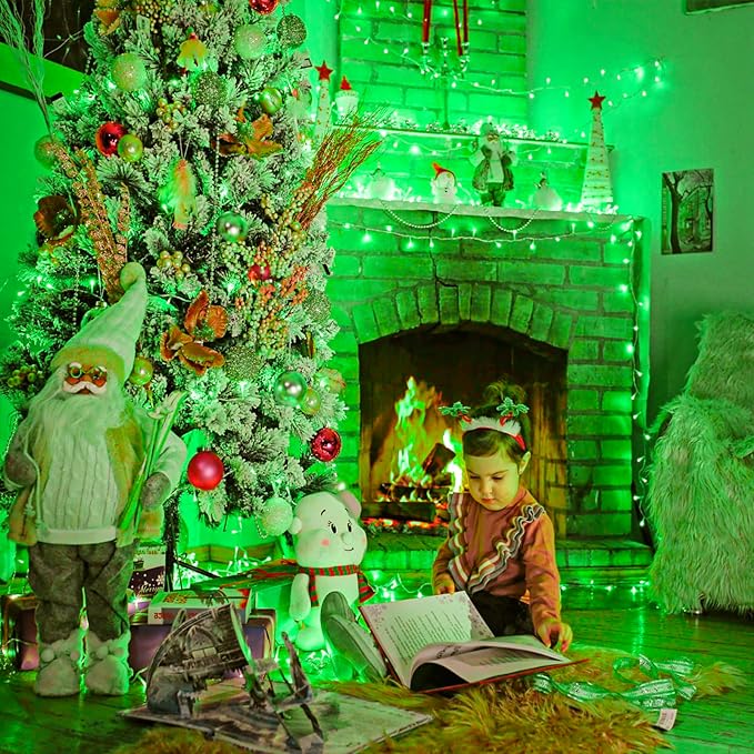 100FT 300 LED Christmas Lights Outdoor, Plug in Christmas String Lights Indoor, Waterproof & 8 Modes & Timer Function, Connectable Fairy Twinkle Light for Bedroom Patio Wedding Party Decor, Green