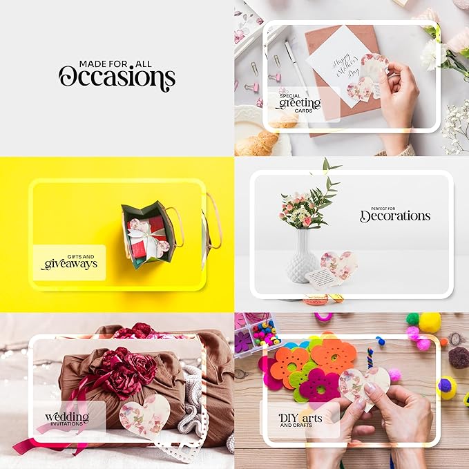 Wildflower Seed Paper - Set of 24 Pink Heart-Shaped with Envelopes and Planting Instruction, Writable & Plantable Gift for Moms and Plant Lovers, Ideal for Weddings, Memorials, Baby Showers