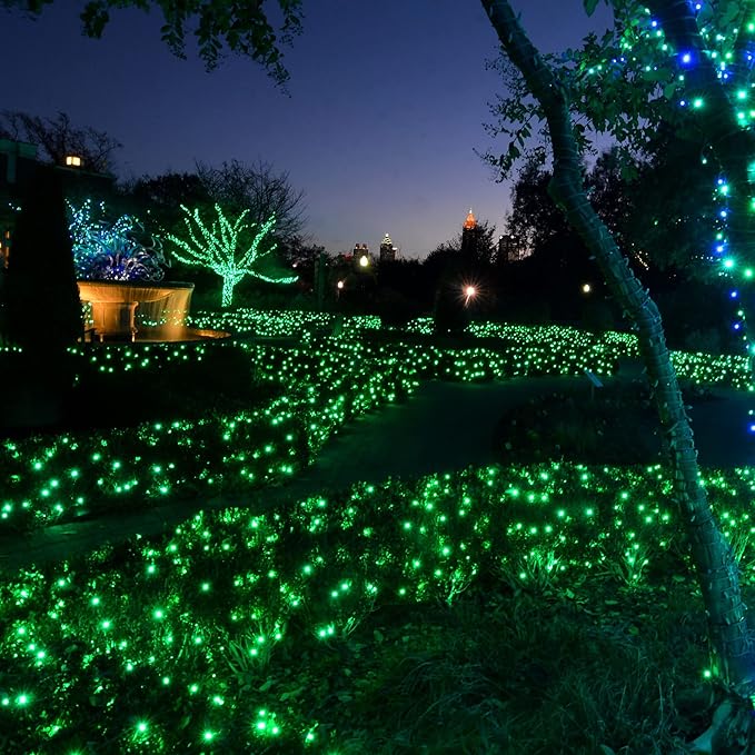 TW SHINE Green Christmas Lights, Total 400 LED 132FT Christmas Lights Plug in with 8 Modes, Waterproof Fairy St. Patrick's Day Light Outdoor, Indoor Christmas Decorations for Party Yard Decorations