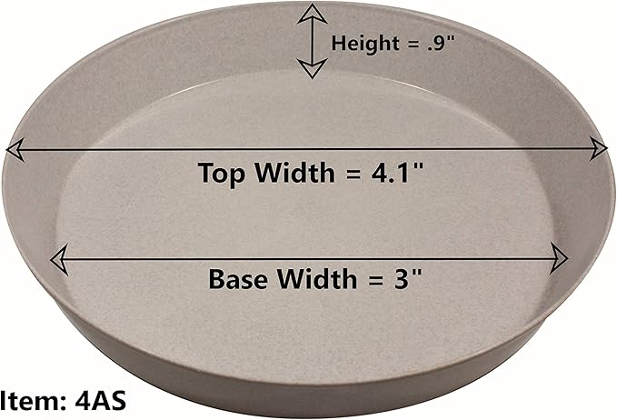 4 Inch (3 Inch Base) Case of 5 Plant Saucer - Black Polypropylene,Heavy Duty Indoor/Outdoor Tray and Drip Pan,Collects Flower Pot Excess Water Made in USA