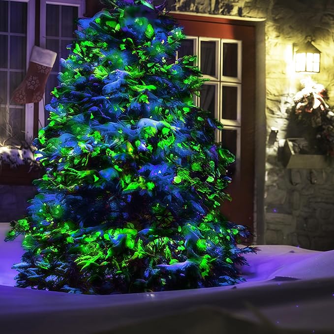 WBao C6 100 LED 33ft Battery Operated Christmas String Lights with 8 Modes, Timer, Waterproof Design for Indoor Outdoor Christmas Trees, Fence, Stairs Xmas Decorations, Green