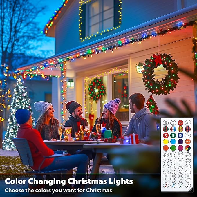 JMEXSUSS APP Controlled Color Changing Christmas Lights, 66ft 200 LED RGB String Lights Green Wire with Remote, Smart Christmas Tree Lights Plug in for Room Bedroom Party Indoor Outdoor Home Decor