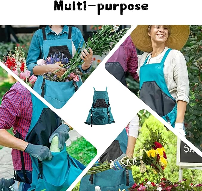 Harvest Apron,Garden Aprons,Garden Mandil for Women with Pockets,Harvesting Apron for Picking Fruits, Crops