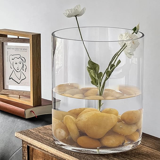 10 lbs Yellow River Rocks, 2-3 Inch Polished Pebbles for Indoor Plants, Decorative Rocks Stones for Landscaping, Vases, Aquariums, Fountains, Pathways, Backyard and Garden