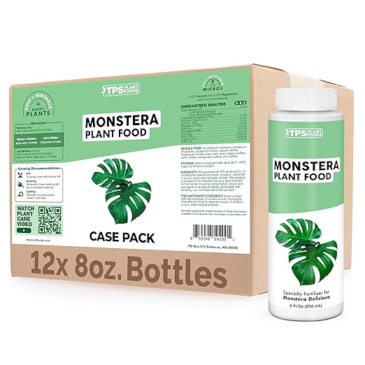 Monstera Plant Food for Monsteras and Philodendrons, Tropical Houseplant Liquid Fertilizer, 8 Oz Bottles Case Pack - 12 Count