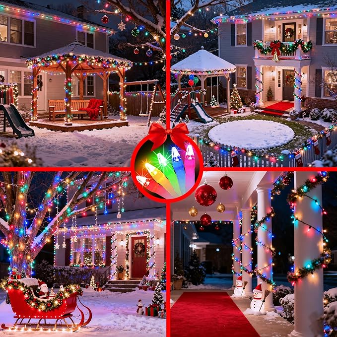 1500 LED 470FT Christmas String Lights, 12 Modes and Timer Memory Dimmable, Plug in Outdoor Waterproof Clear Wire Twinkle Light for for Xmas Yard Tree Wedding Party Halloween Decor (Multicolor)
