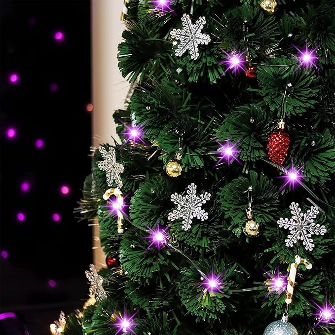 WATERGLIDE Extra Long 328 FT Halloween Lights, 1000 LED Outdoor Fairy String Light, Green PVC Copper Wire Christmas Lights, Plug in 8 Modes & Waterproof for Tree Party Home Yard Decor, Purple