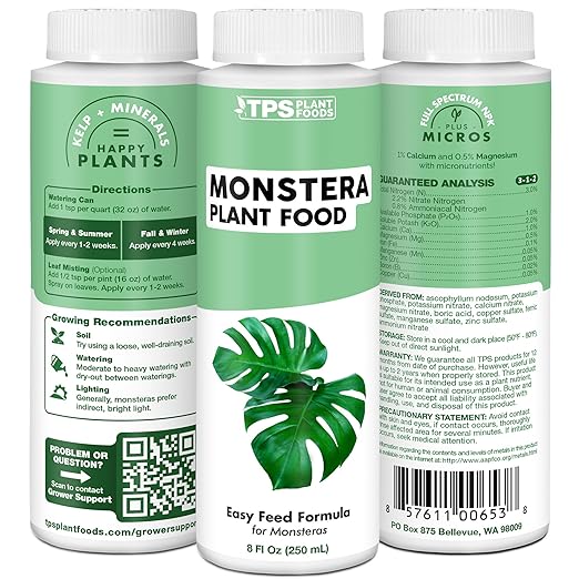 Monstera Plant Food for Monsteras and Philodendrons, Tropical Houseplant Liquid Fertilizer, 32 oz (1 Quart)