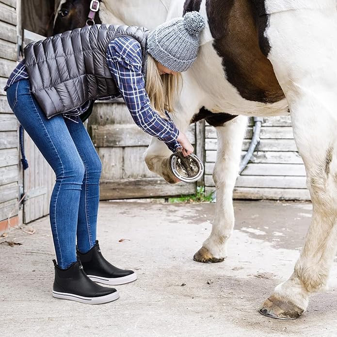 WTW Unisex Rain Boots for Men and Women Waterproof Rubber Fishing Deck Boots Neoprene Boots Slip on Ankle Garden Shoes