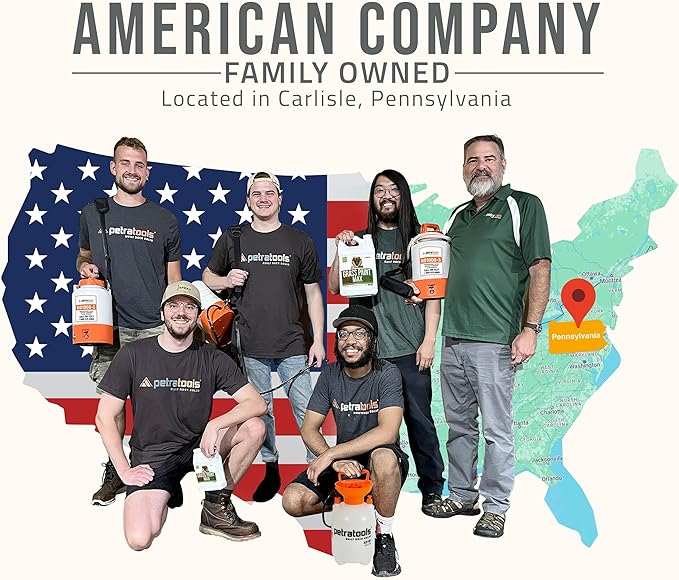 PetraTools 14 Gallon Push Cart Battery Powered Sprayer - Weed Sprayer for Lawn & Garden with 7 Nozzles, 90 PSI Electric Pump, Off Road Wheels, Battery Operated (HD14000 Prime - Large Cart)