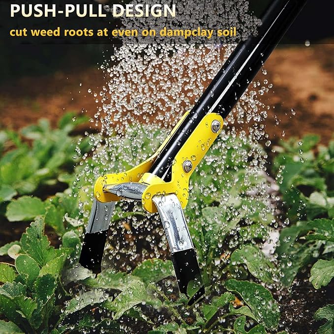 BsBsBest Scuffle Hoe Garden Tool, Stirrup Loop Hoe with 42 Inch Adjustable Long Hand, Great for Weeds in Backyard,Vegetable Garden