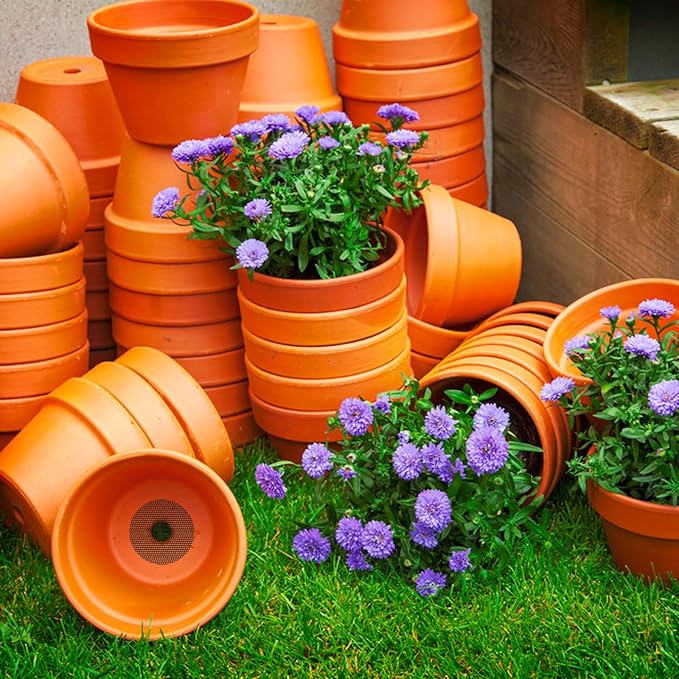 100PCS Bonsai Pot Bottom Grid Mat Mesh, Plant Drainage Screens Gasket, Round Drainage Mesh Hole Screens Keep Soil from Flowing Away, 2 Inch