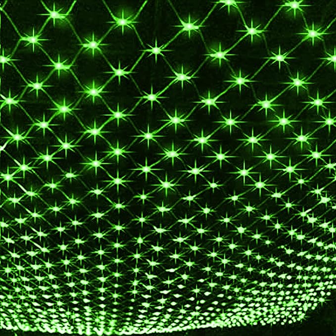 Dazzle Bright St. Patrick's Day 200 LED Net Lights, 9.8 FT x 6.6 FT Connectable Mesh Lights Clear Wire with 8 Lighting Modes, Christmas Decorations for Indoor Outdoor Bush Yard Garden Decor (Green)